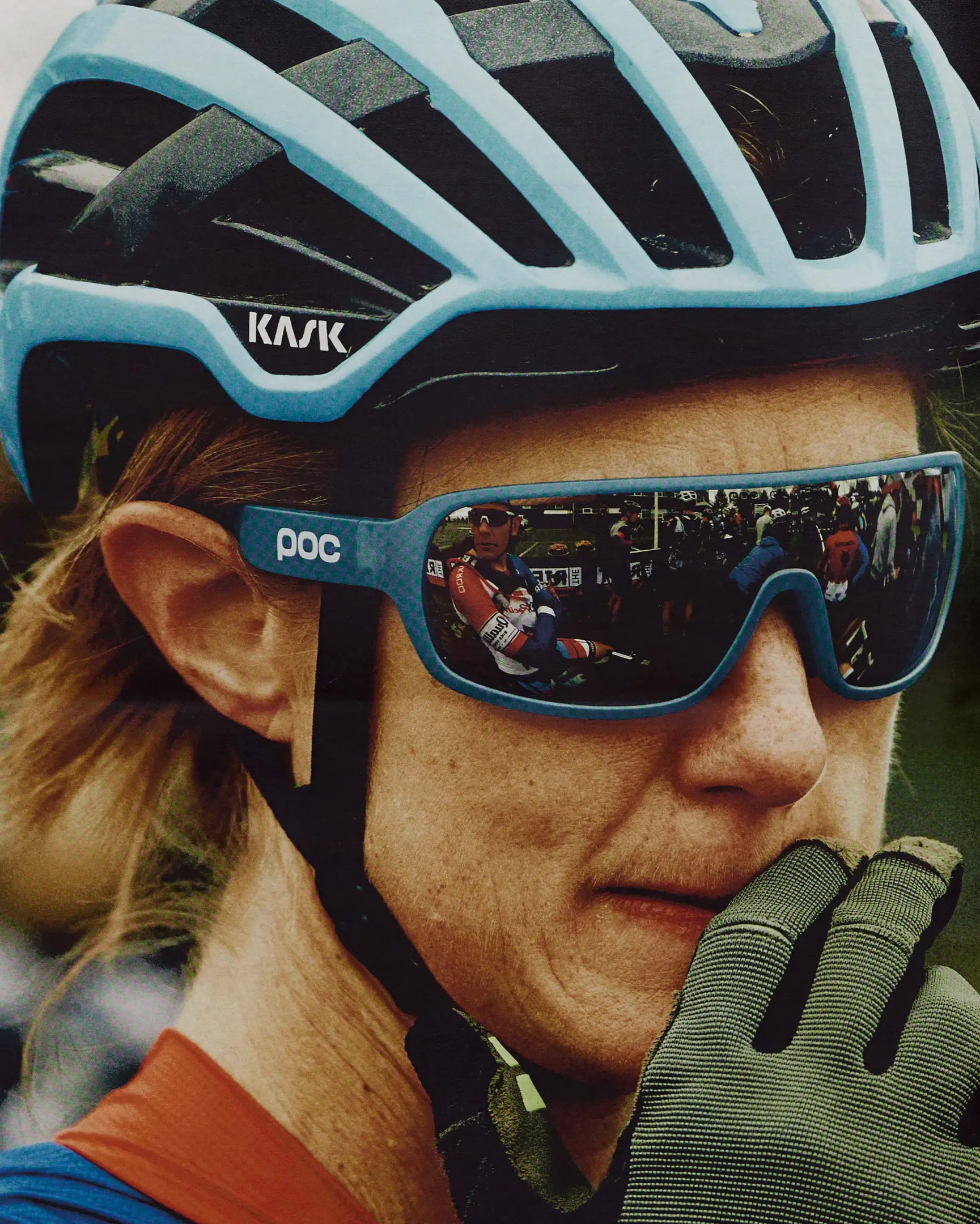 Bike racer prior to starting the race. The Rift gravel bike race takes place in Iceland annually. Shot for a personal project and self-published tabloid size newsprint that covers The Rift Gravel Bike Race in Iceland in 2023.