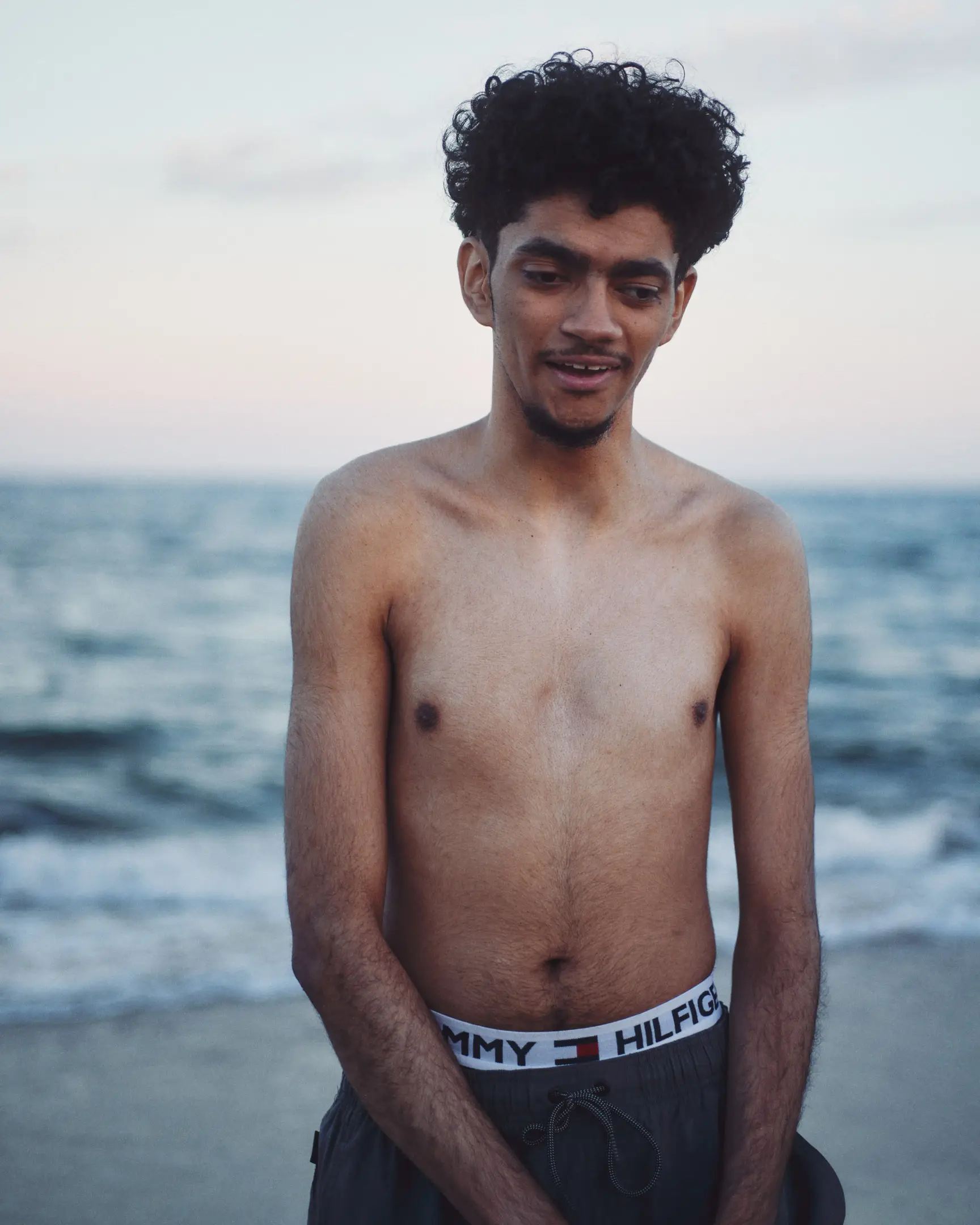 Portrait of man on a beach.