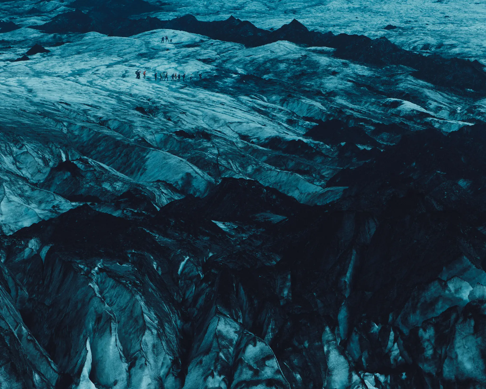 Hikers on a glacier in Iceland. Iceland project was shot and completed over the course of ten days all over the island of Iceland. 