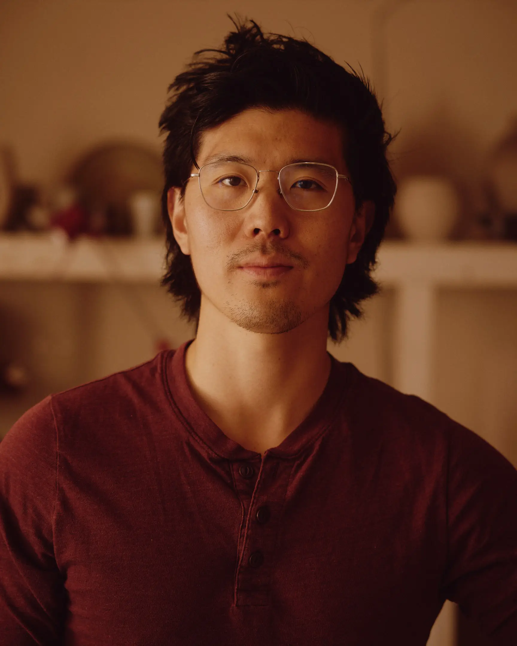 Portrait of Jotham Hung in the studio of Jotham Hung. Jotham Hung Ceramics based in Los Angeles, Ca shot originally for NAN Collective.