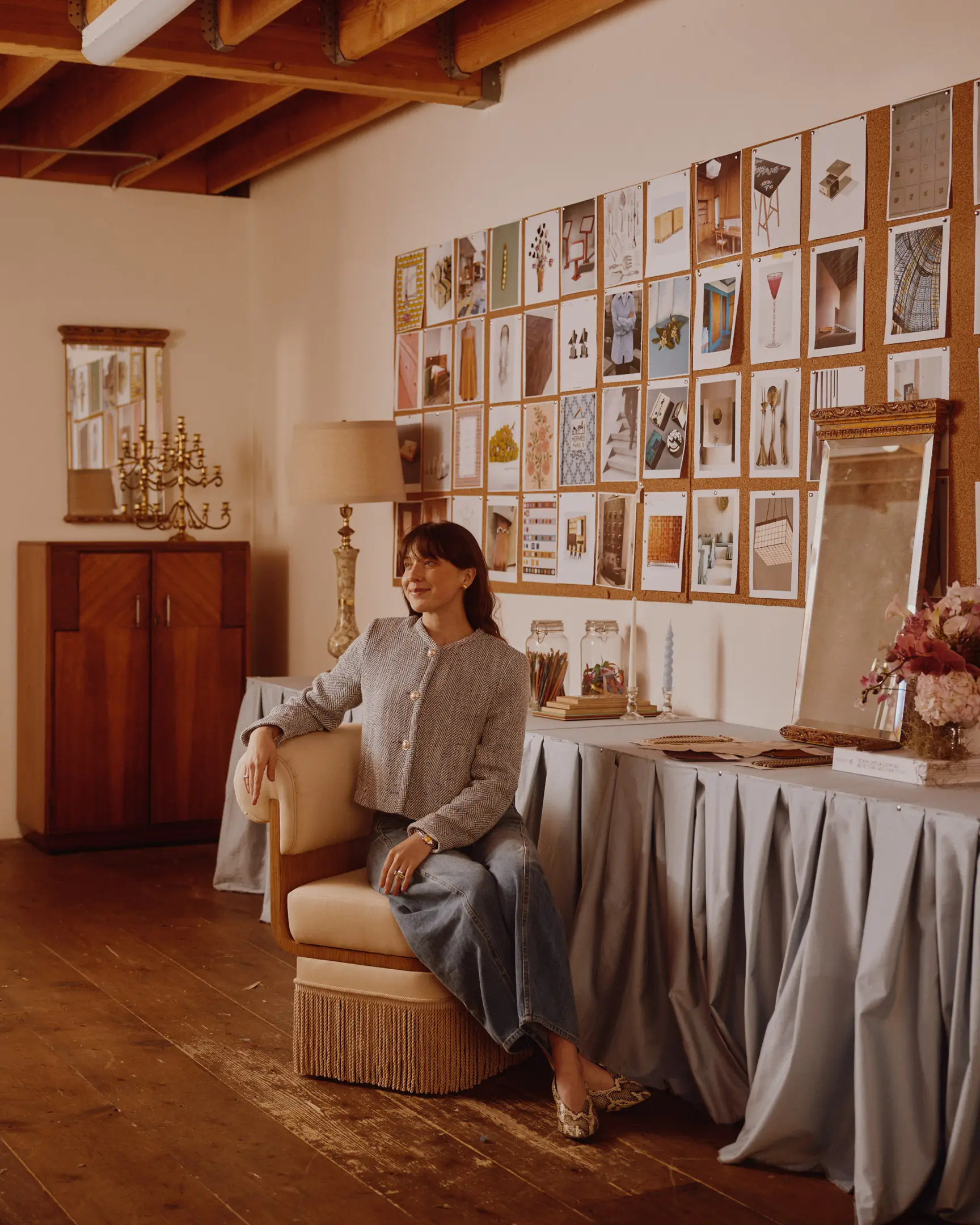 Portrait of Lulu LaFortune in her studio. The studio of Lulu LaFortune, a designer based in Los Angeles, Ca. Shot originally for House Beautiful publication.