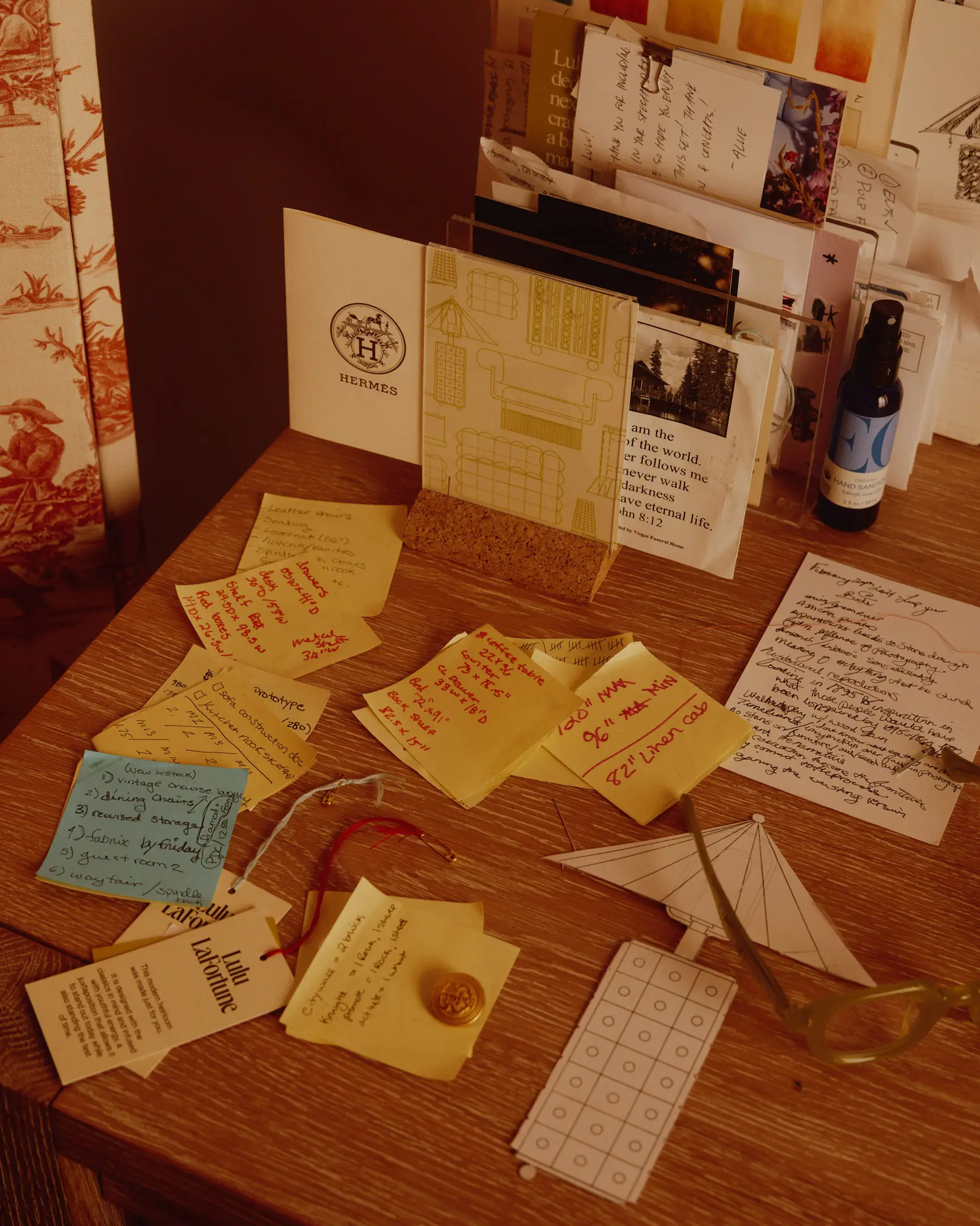 Desk details from the studio of Lulu LaFortune. The studio of Lulu LaFortune, a designer based in Los Angeles, Ca. Shot originally for House Beautiful publication.